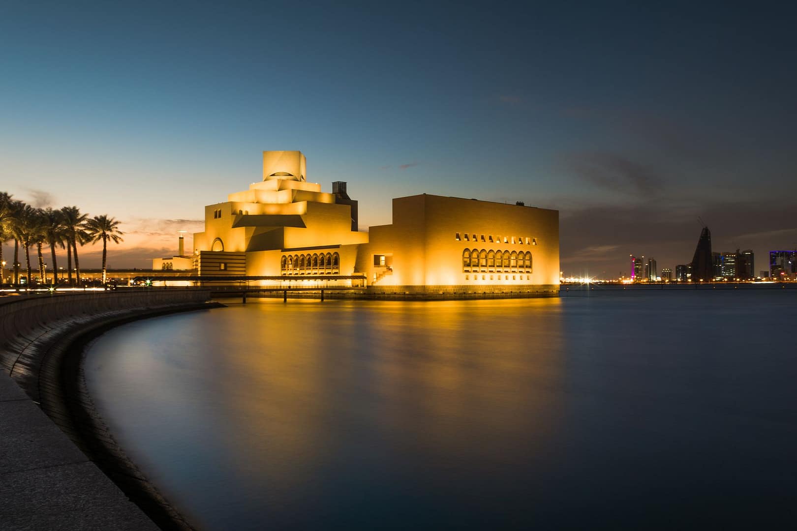the museum of islamic art at night